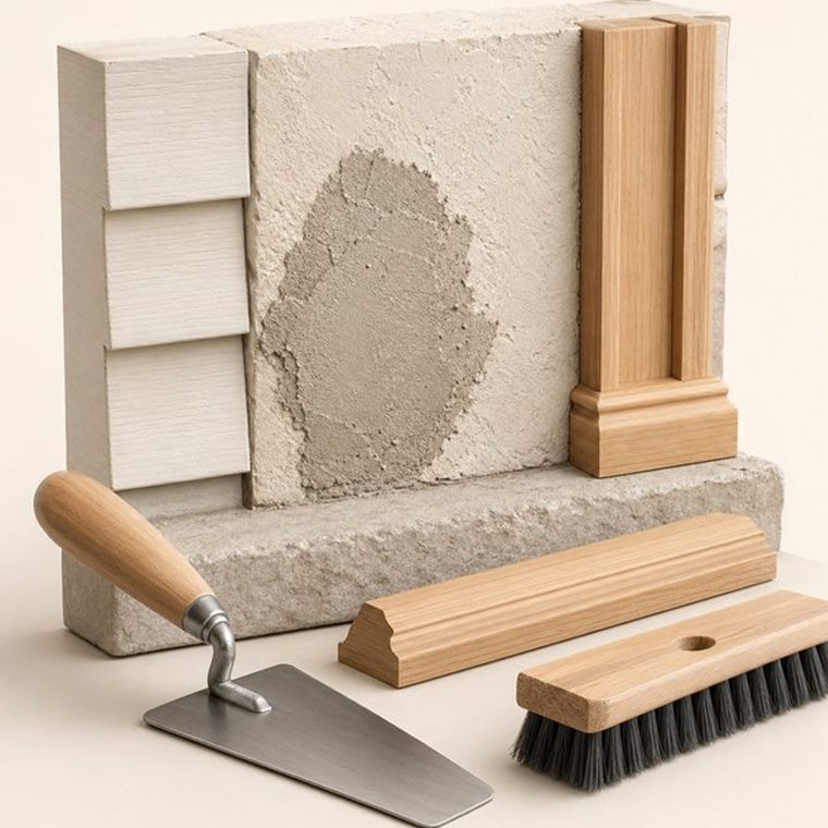 3D-Darstellung von Werkzeug und Material fuer allgemeine Handwerksarbeiten